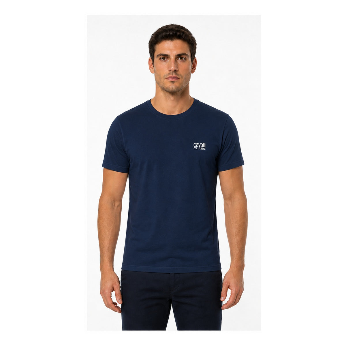 CAVALLI CLASS Crew neck T-shirt Single pack Navy