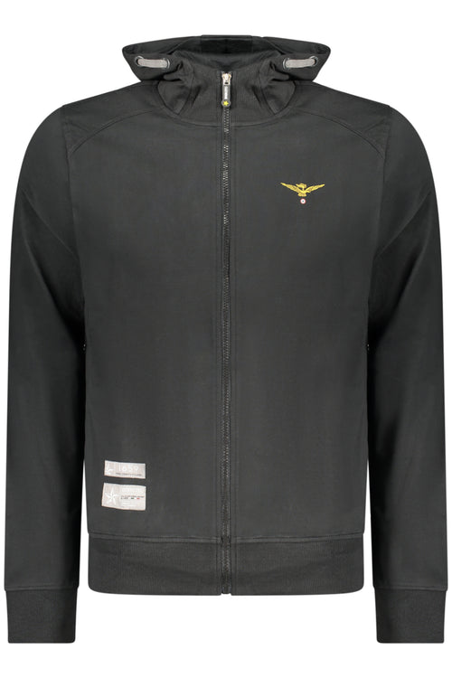 ACCADEMIA MILITARE Military Academy Men's Black Zip-up Sweatshirt S6S668-5731