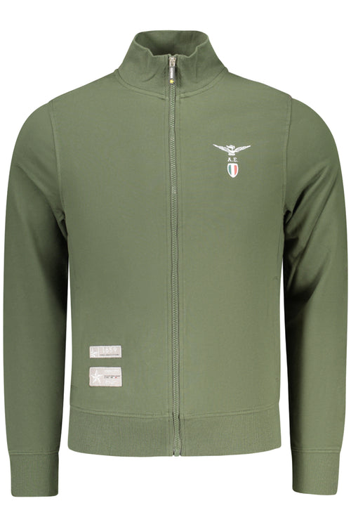 ACCADEMIA MILITARE Military Academy Men's Green Zip-up Sweatshirt S6S665-5731