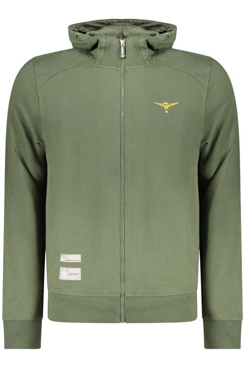 ACCADEMIA MILITARE Military Academy Men's Green Zip-up Sweatshirt S6S668-5731