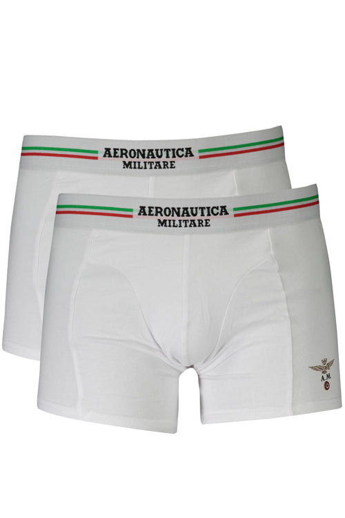 AERONAUTICA MILITARE Men's Boxer White Bi-Pack SCOBX002J508