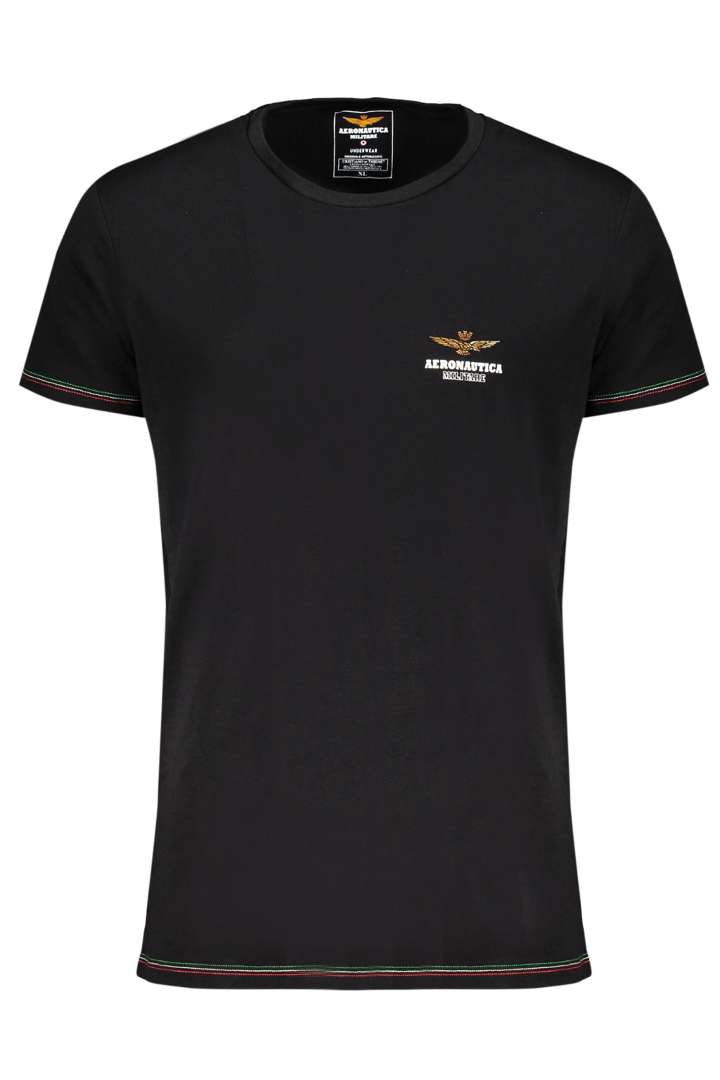 AERONAUTICA MILITARE BLACK MEN'S OUTDOOR T-SHIRT