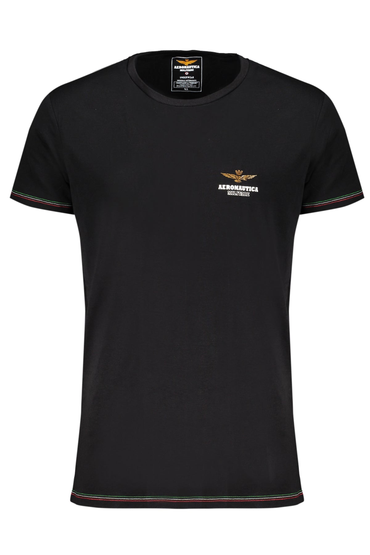 AERONAUTICA MILITARE BLACK MEN'S OUTDOOR T-SHIRT
