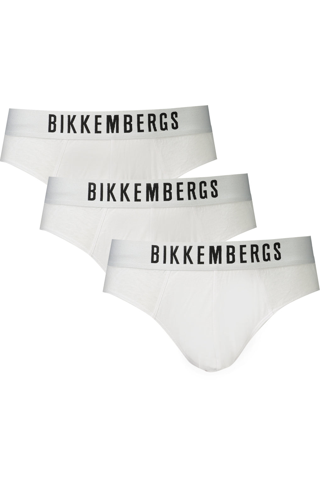 BIKKEMBERGS Men's White Slip Tri-Pack BKK1USP10TR