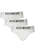 BIKKEMBERGS Men's White Slip Tri-Pack BKK1USP10TR