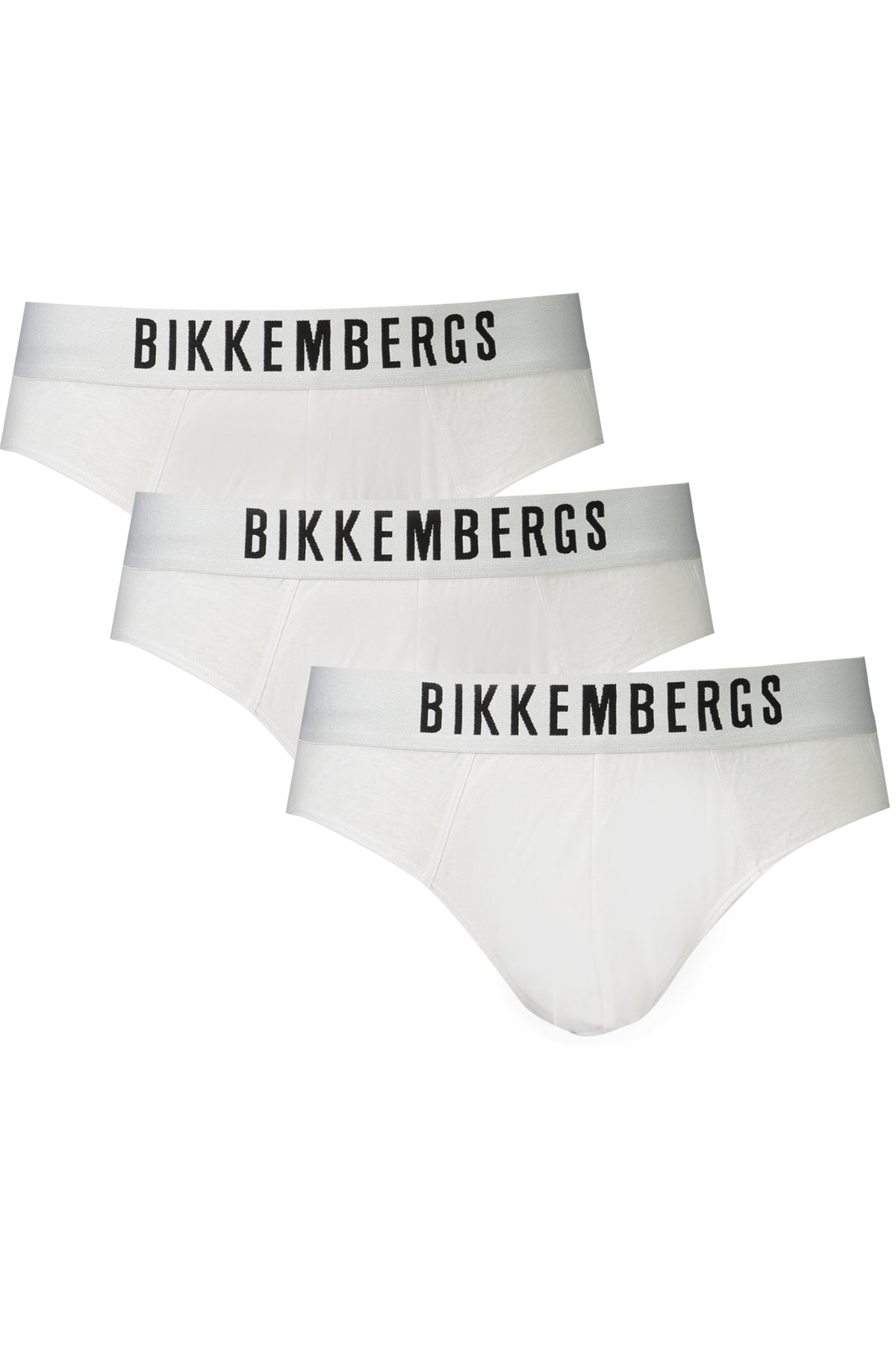 BIKKEMBERGS Men's White Slip Tri-Pack BKK1USP10TR