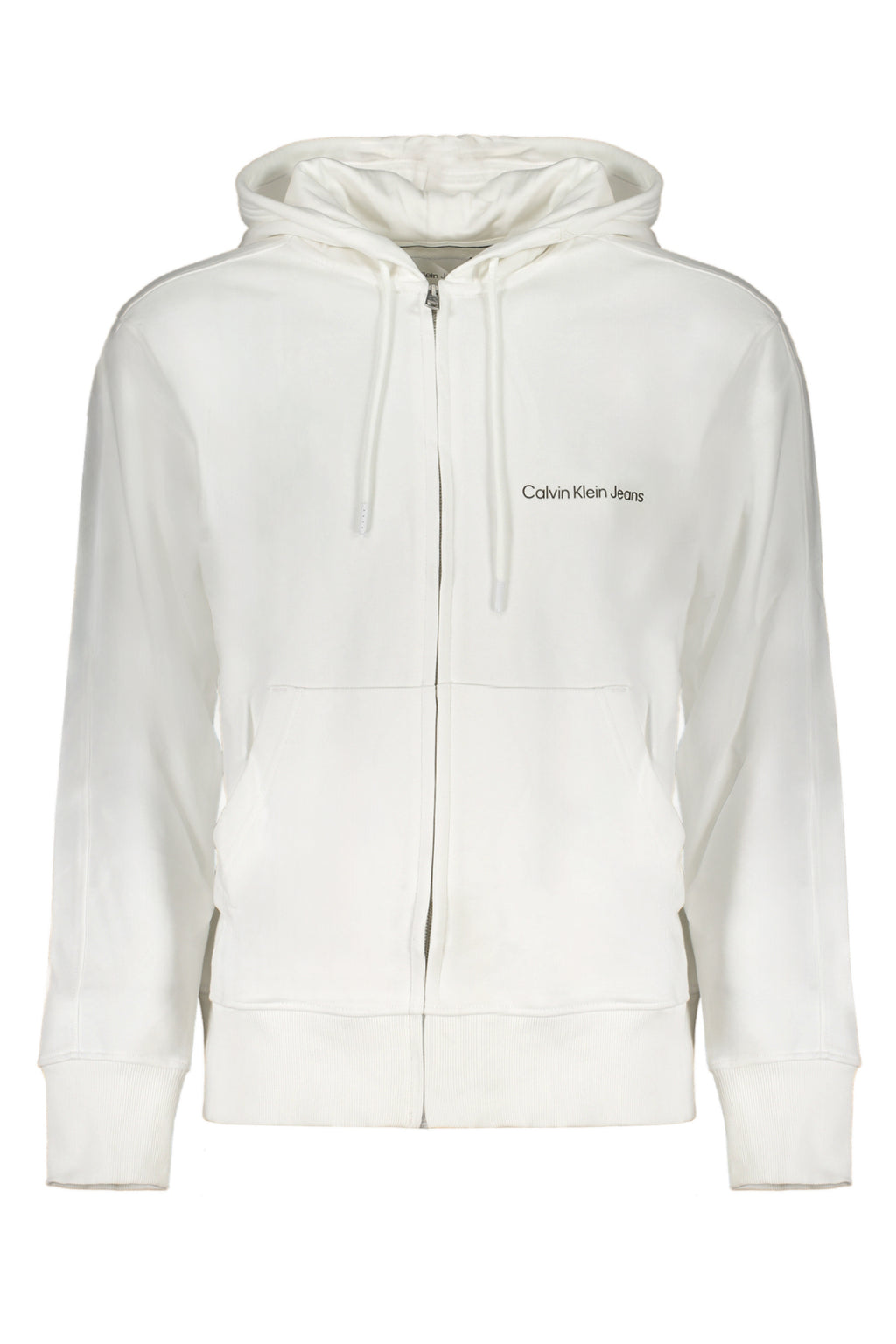 CALVIN KLEIN MEN'S WHITE ZIP SWEATSHIRT