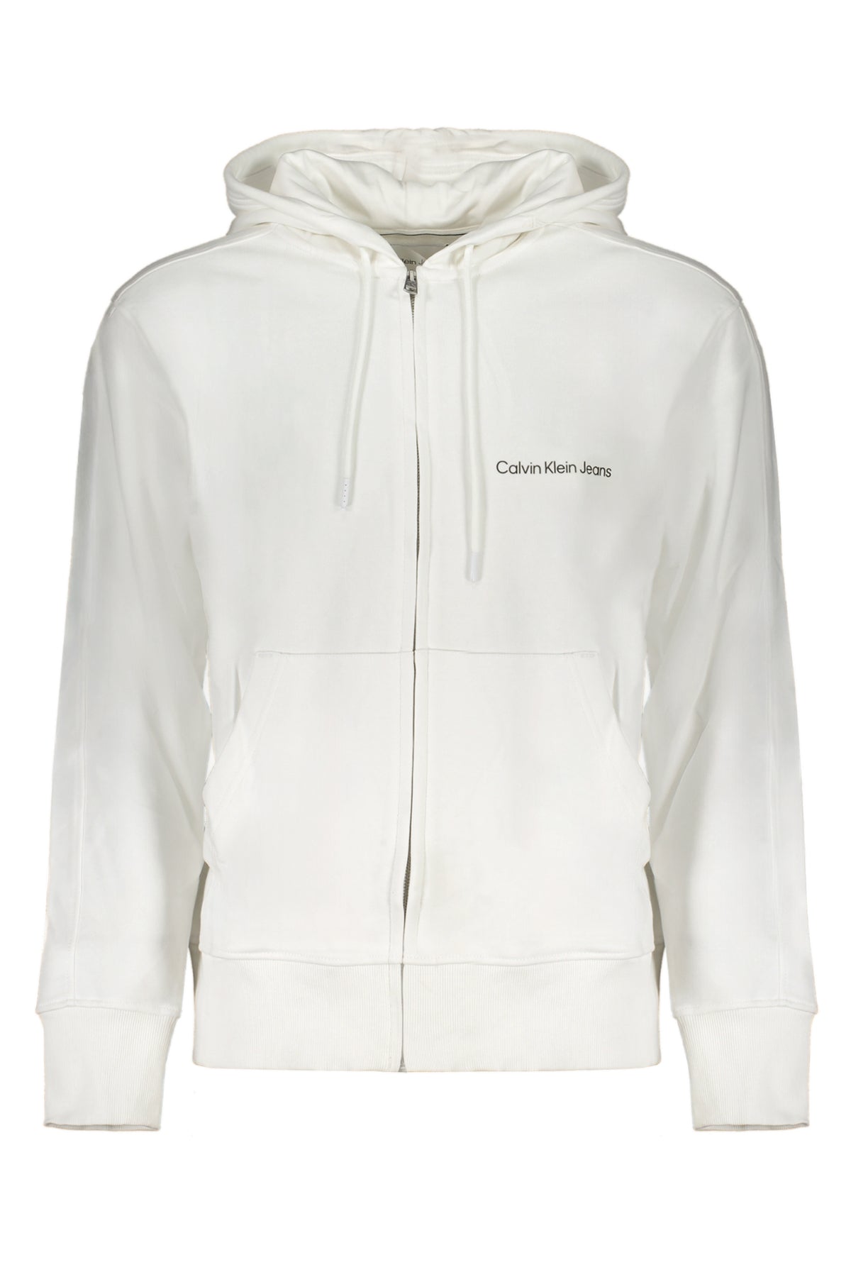 CALVIN KLEIN MEN'S WHITE ZIP SWEATSHIRT