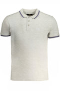 CAVALLI CLASS MEN'S GRAY SHORT SLEEVED POLO SHIRT
