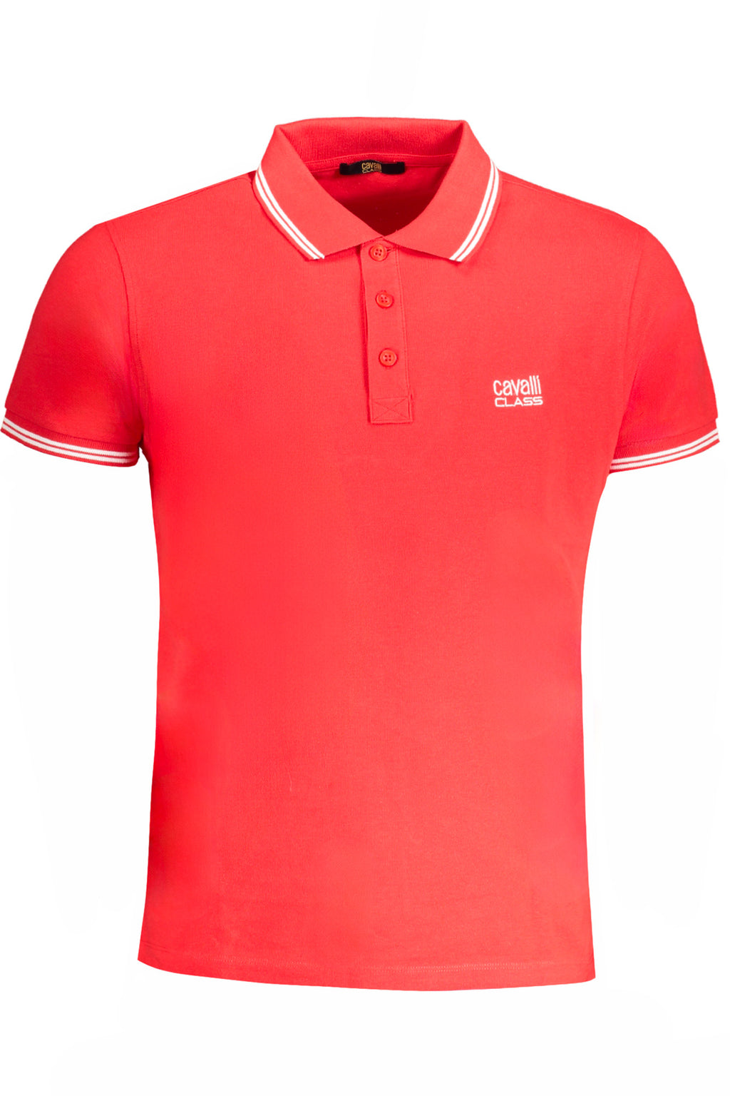 CAVALLI CLASS MEN'S SHORT SLEEVED POLO SHIRT RED