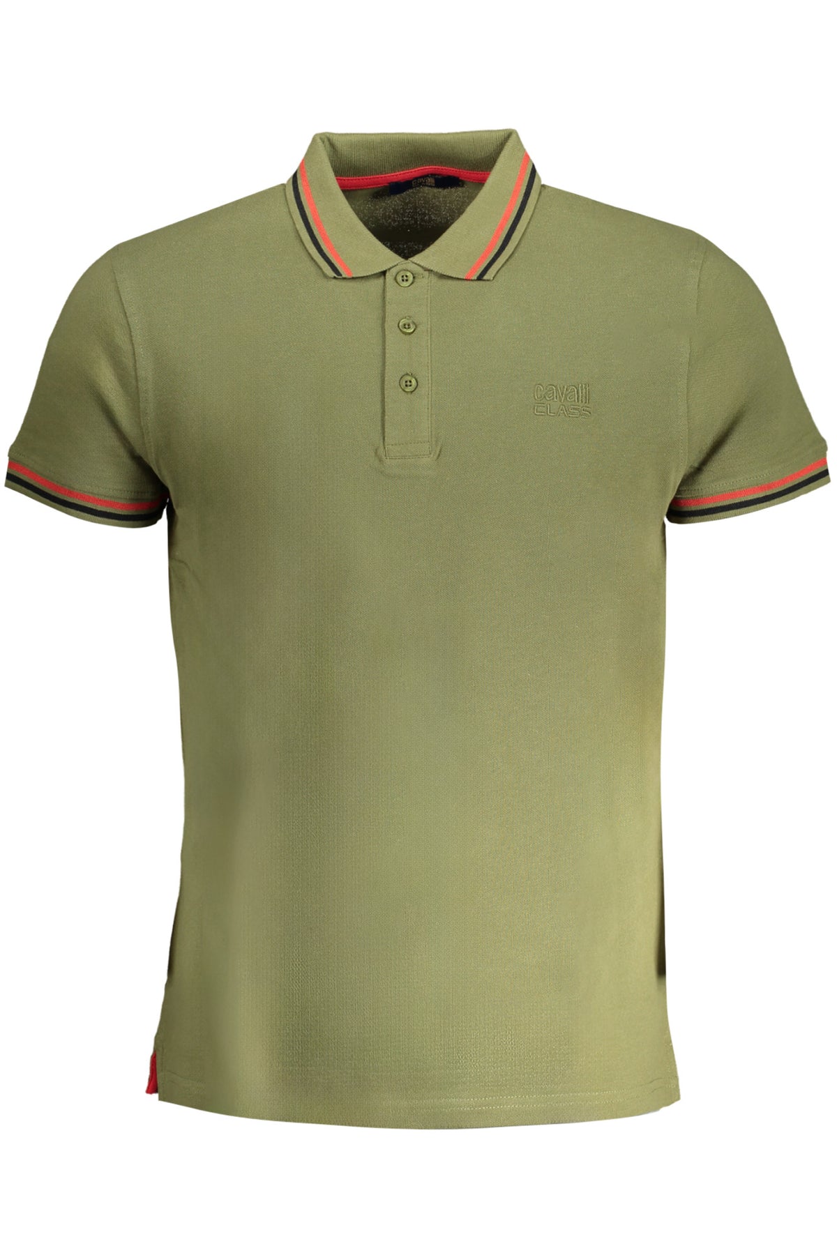 CAVALLI CLASS MEN'S GREEN SHORT SLEEVED POLO SHIRT