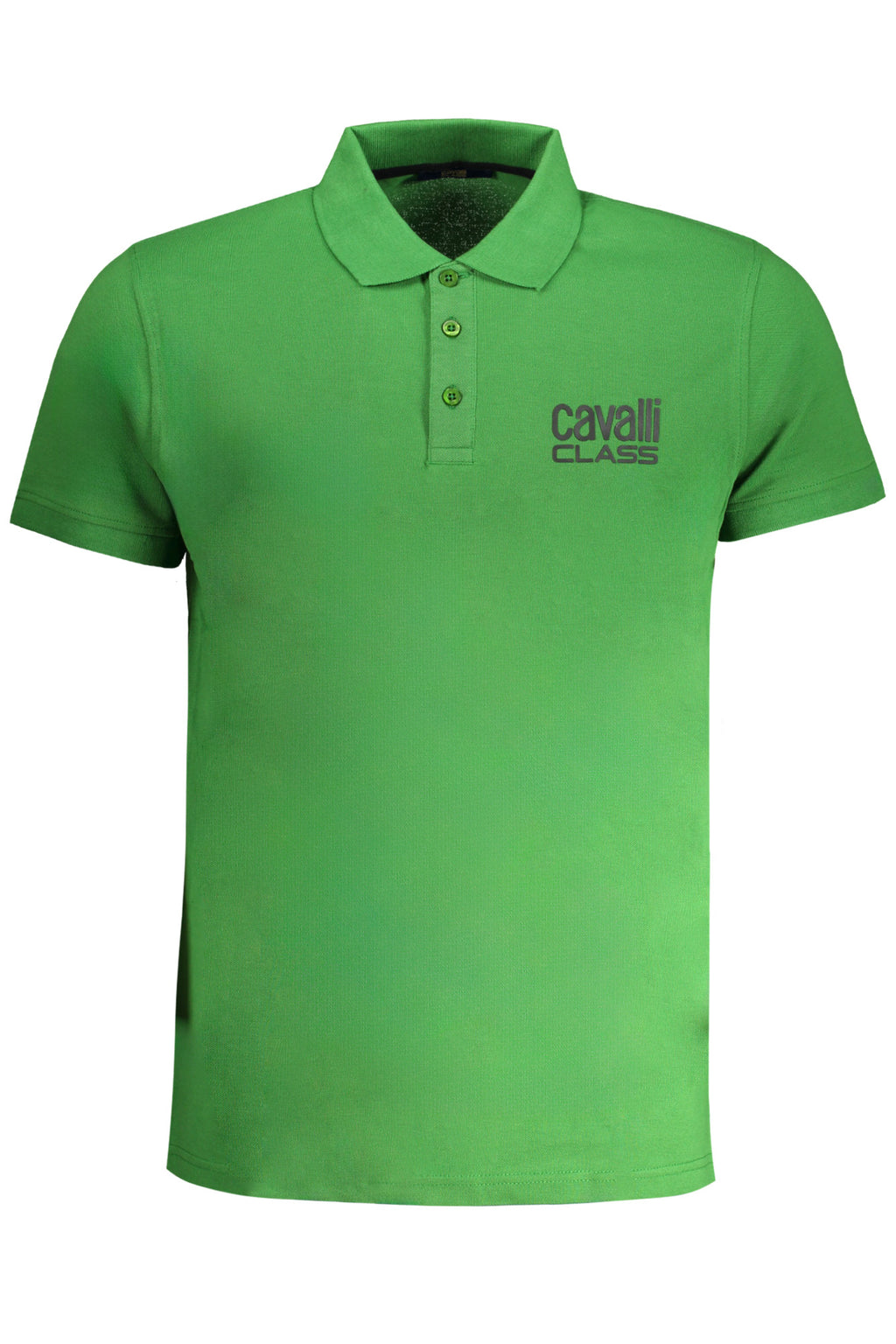 CAVALLI CLASS MEN'S GREEN SHORT SLEEVED POLO SHIRT