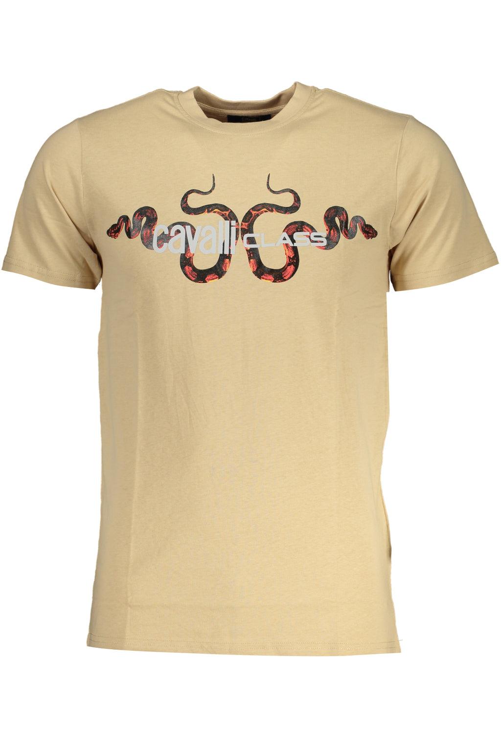 CAVALLI CLASS MEN'S SHORT SLEEVED T-SHIRT BEIGE