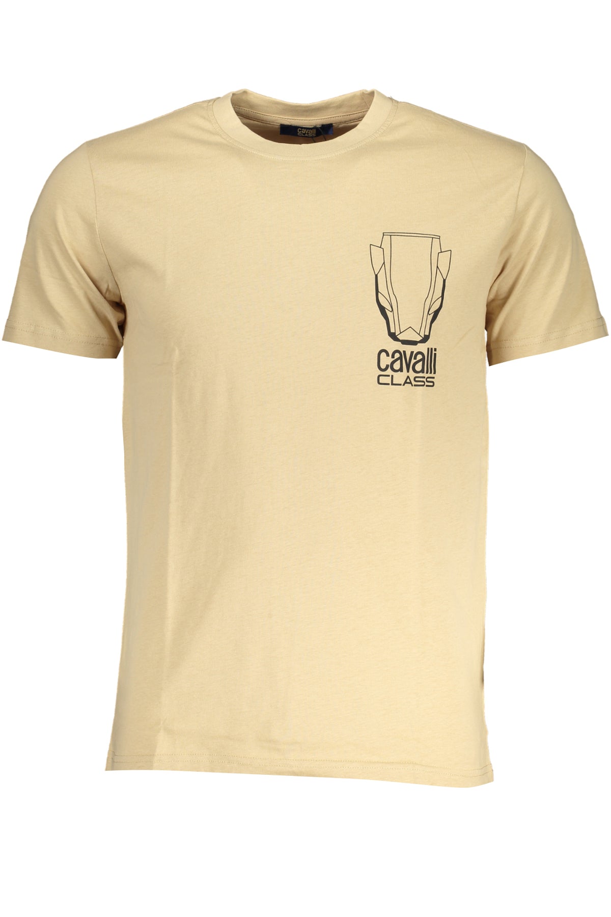 CAVALLI CLASS MEN'S SHORT SLEEVED T-SHIRT BEIGE