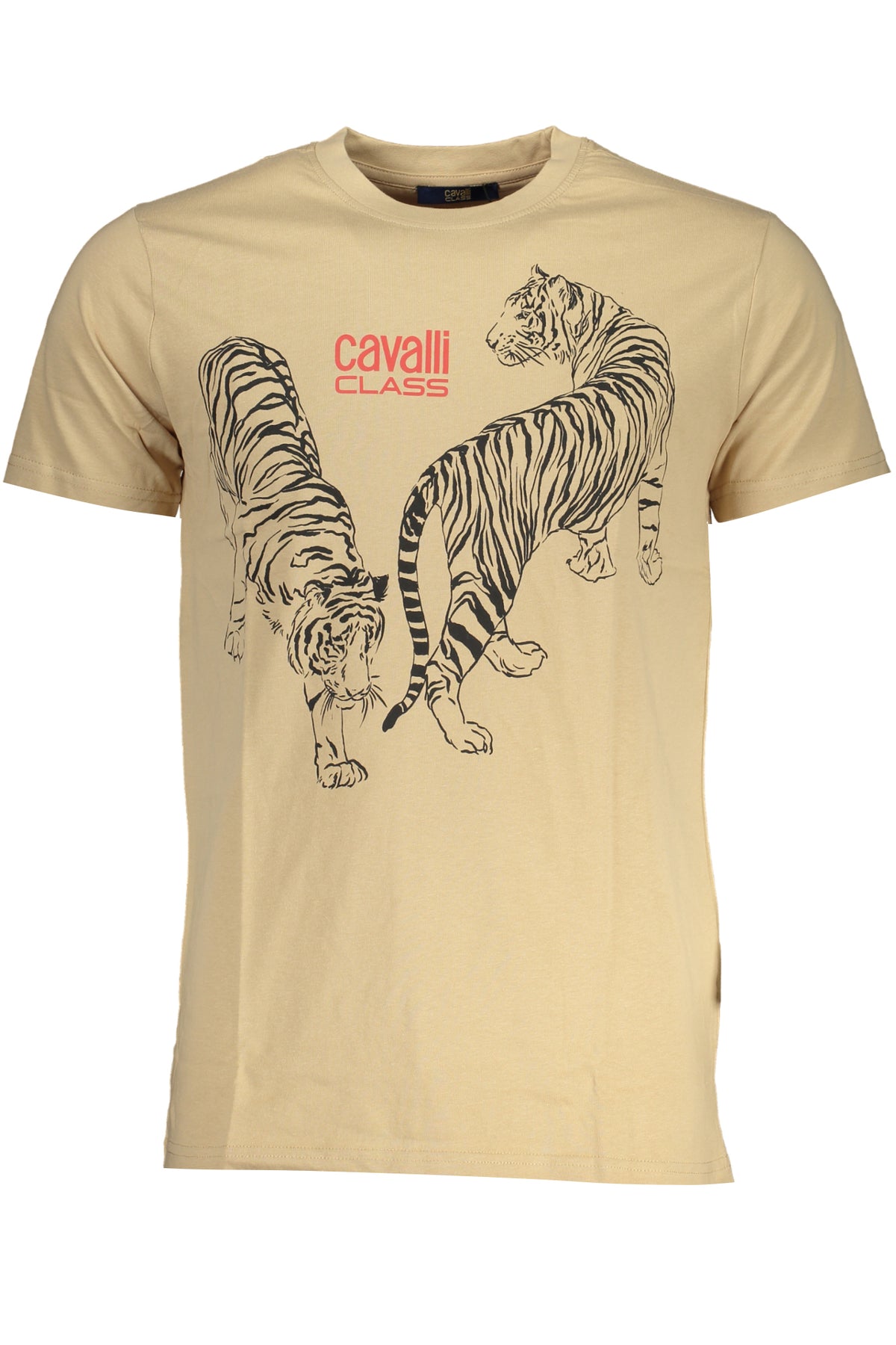 CAVALLI CLASS MEN'S SHORT SLEEVED T-SHIRT BEIGE