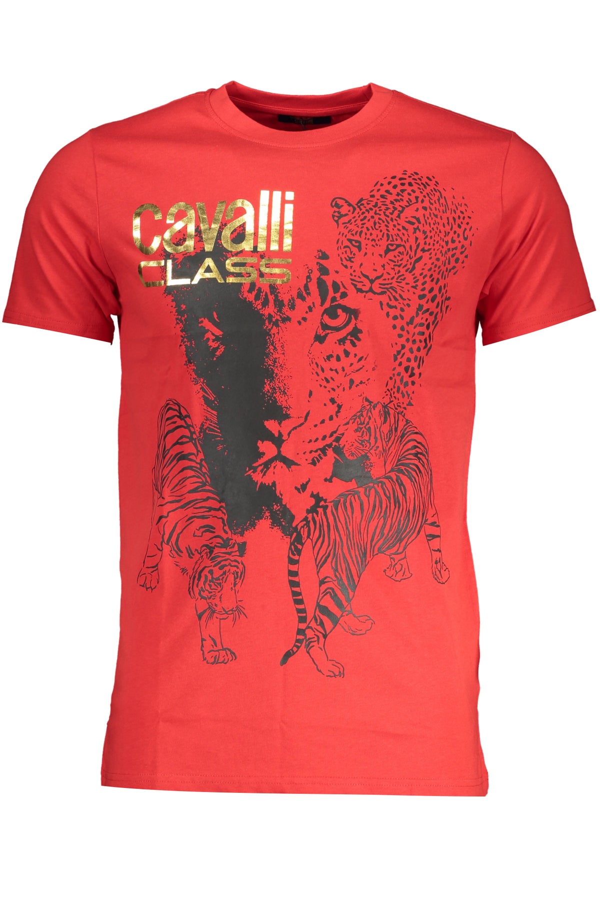 CAVALLI CLASS MEN'S SHORT SLEEVE T-SHIRT RED