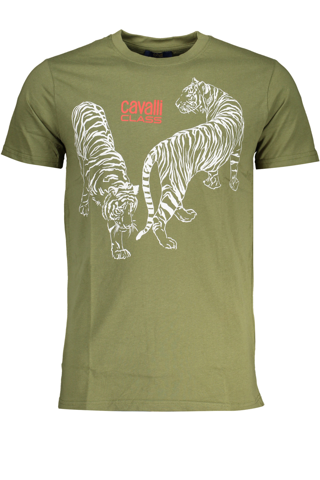 CAVALLI CLASS GREEN MEN'S SHORT SLEEVED T-SHIRT