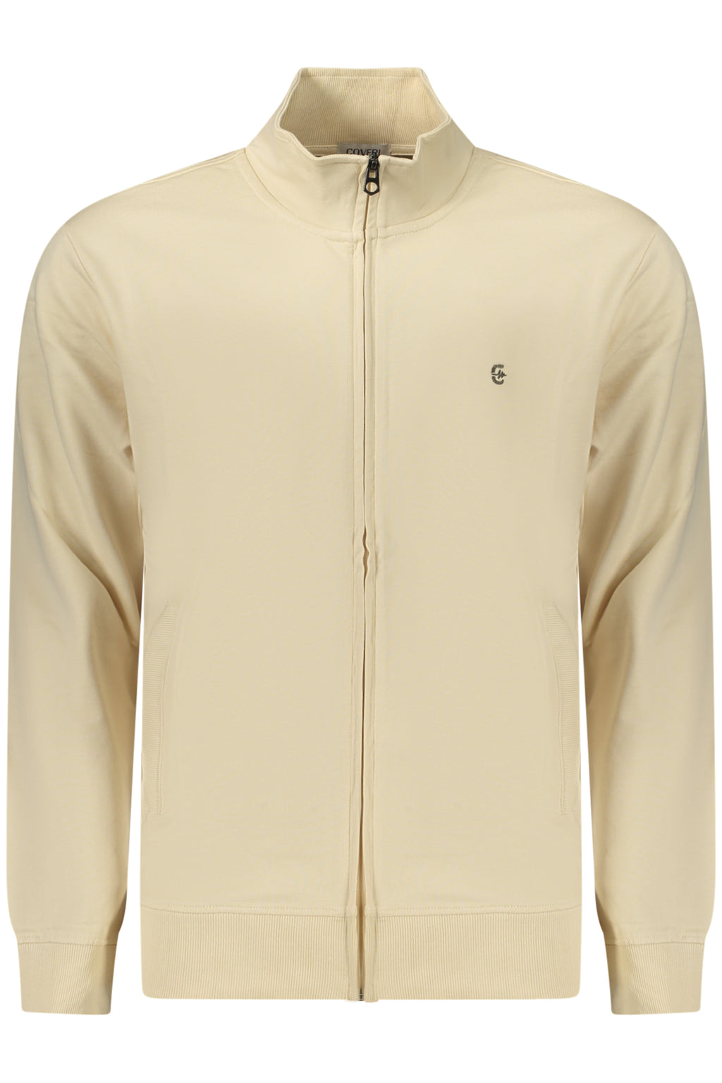 COVERI MOVING MEN'S BEIGE ZIP-UP SWEATSHIRT