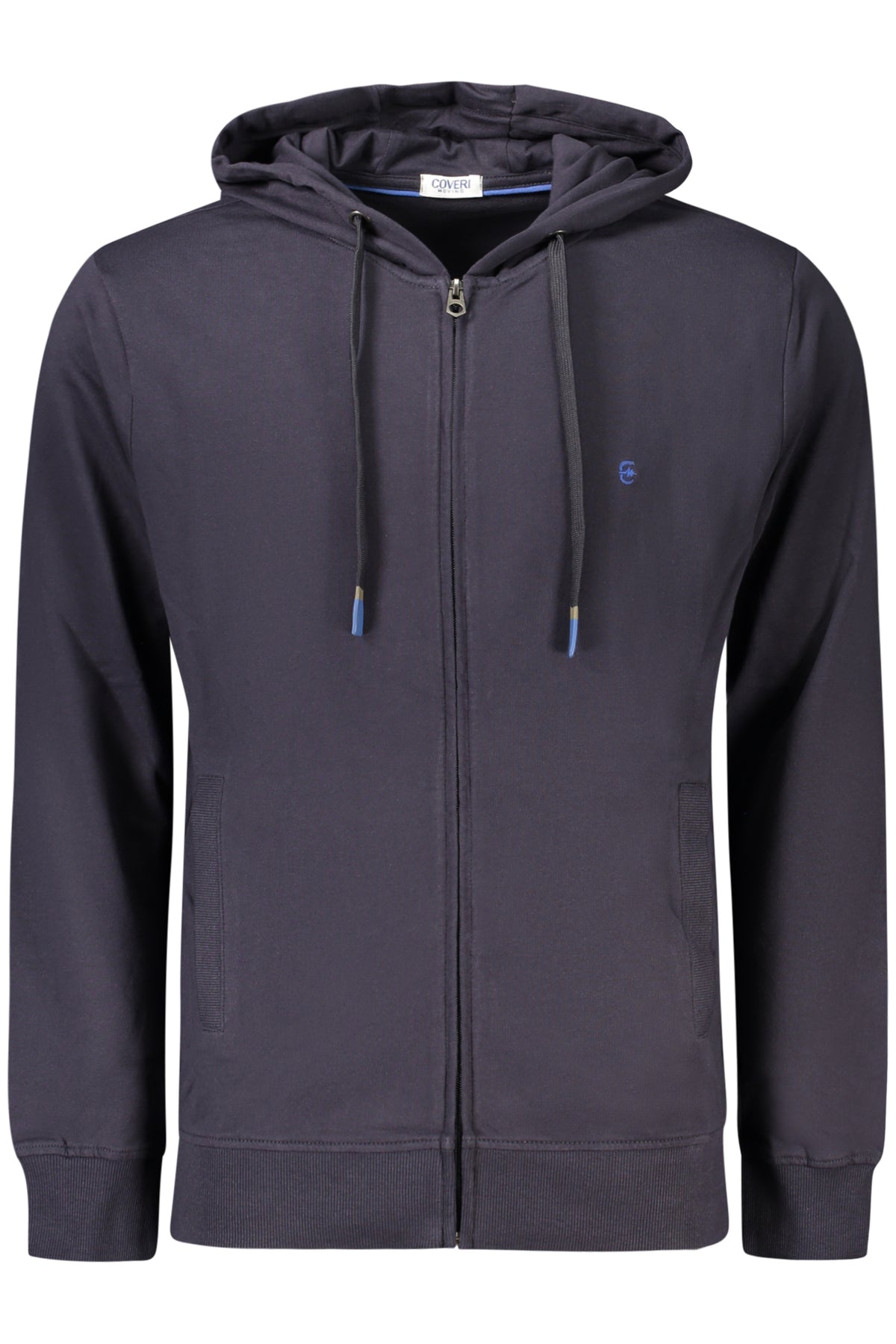COVERI MOVING Men's Blue Zip-up Sweatshirt FE4907