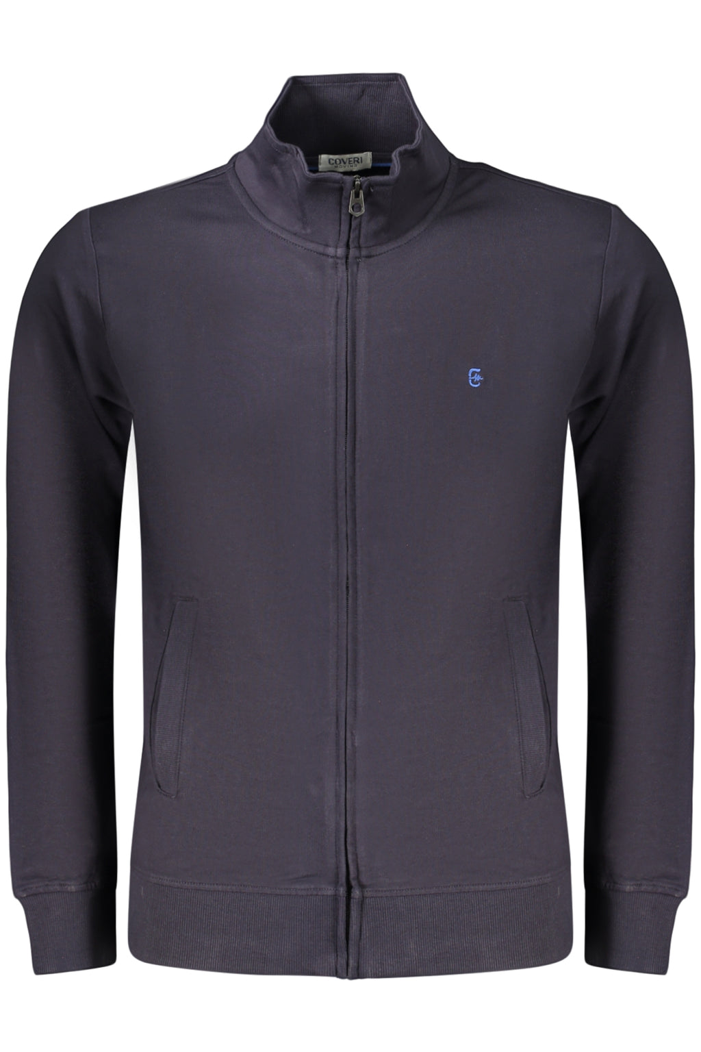 COVERI MOVING MEN'S BLUE ZIP-UP SWEATSHIRT
