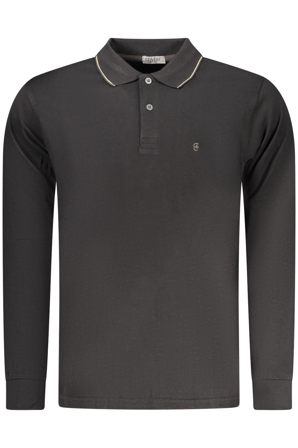 COVERI MOVING MEN'S LONG-SLEEVE POLO SHIRT BLACK