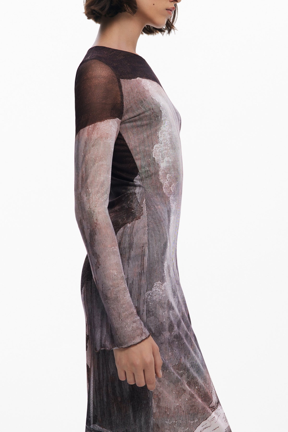 DESIGUAL WOMEN'S LONG DRESS IN BROWN