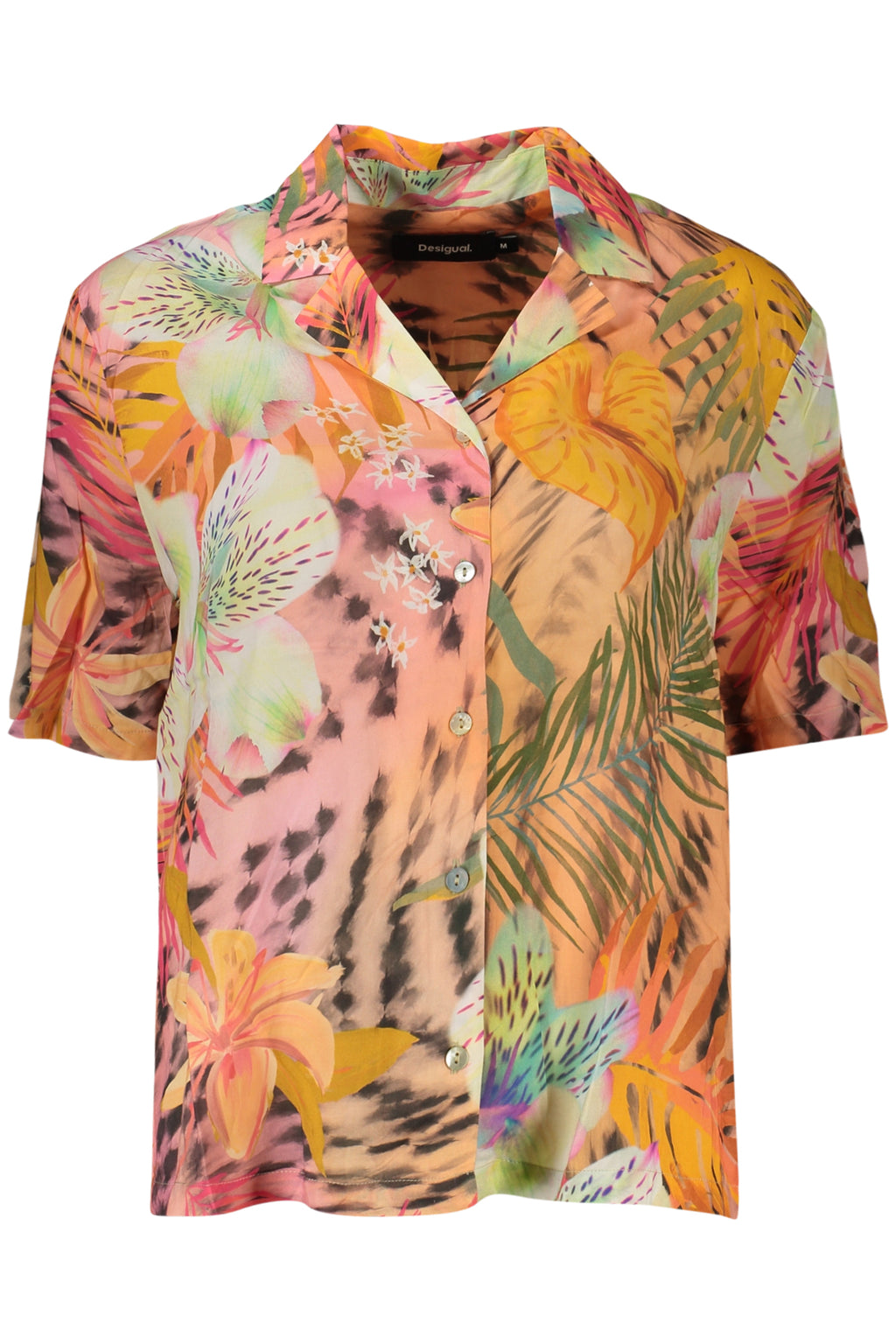 DESIGUAL WOMEN'S SHORT-SLEEVED SHIRT ORANGE