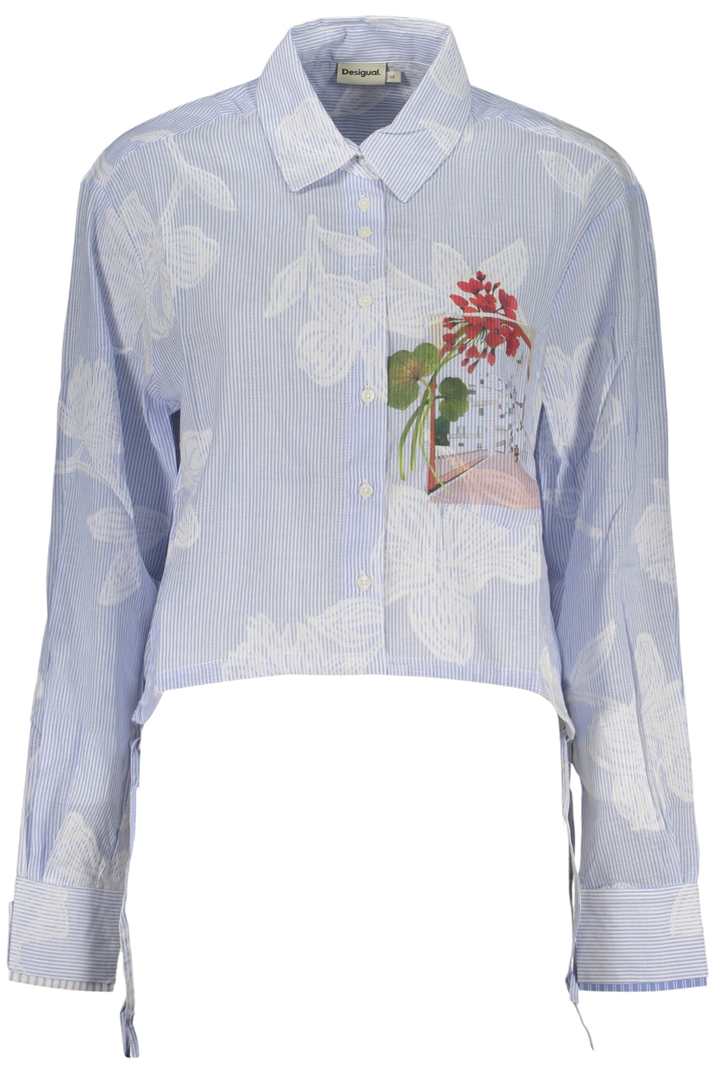 DESIGUAL WOMEN'S LONG-SLEEVED SHIRT BLUE