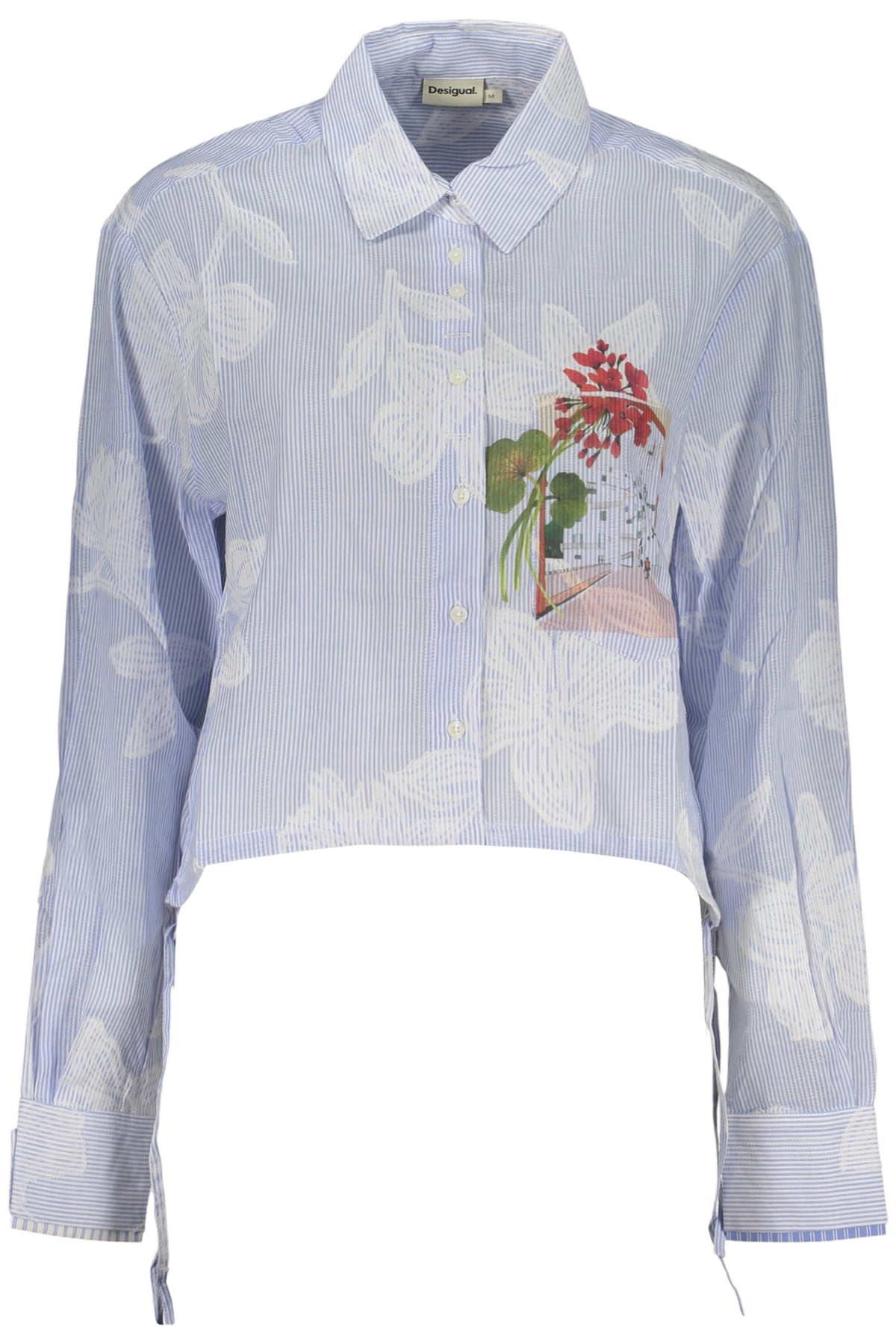DESIGUAL WOMEN'S LONG-SLEEVED SHIRT BLUE