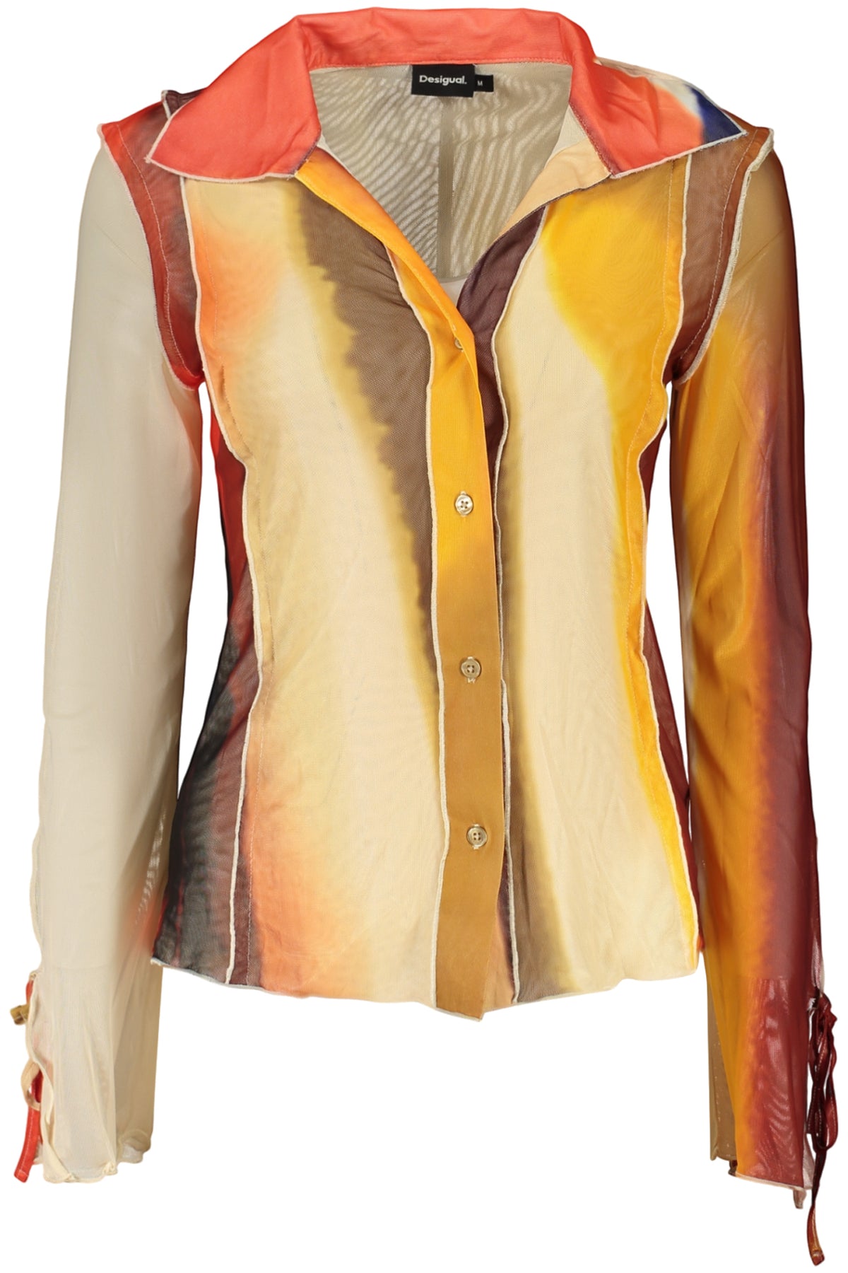 DESIGUAL WOMEN'S LONG-SLEEVED SHIRT BEIGE