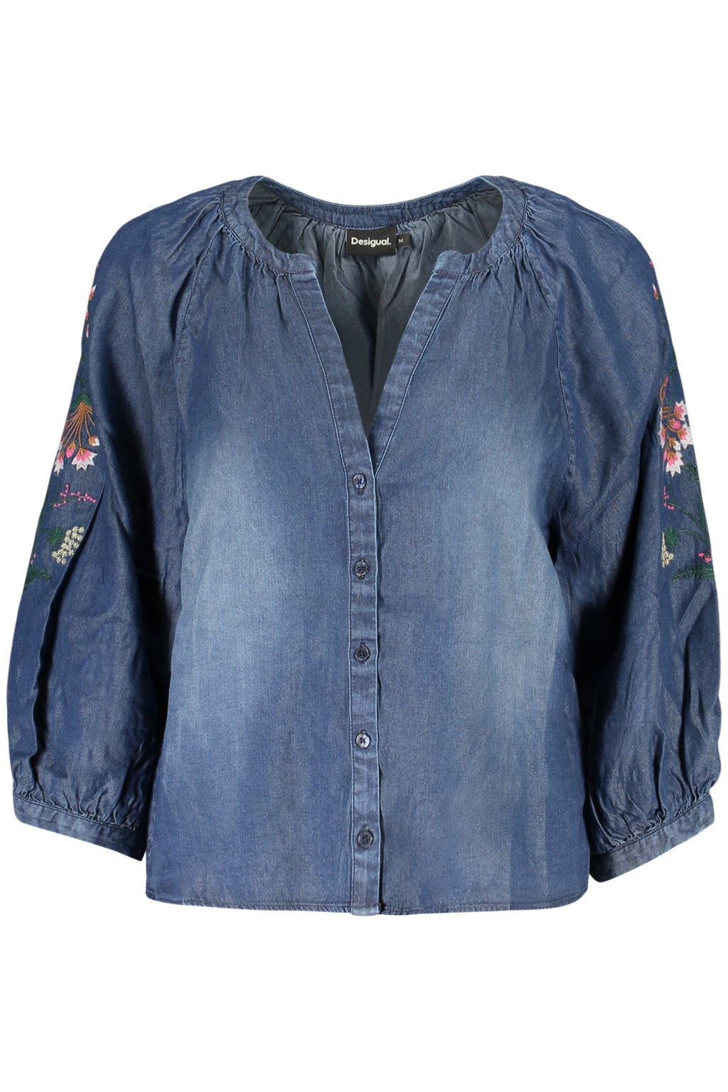 DESIGUAL WOMEN'S LONG-SLEEVED SHIRT BLUE