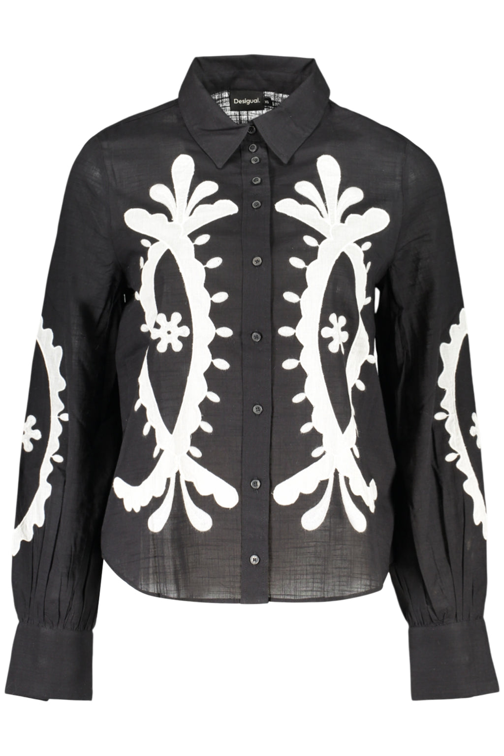 DESIGUAL WOMEN'S LONG-SLEEVED SHIRT BLACK