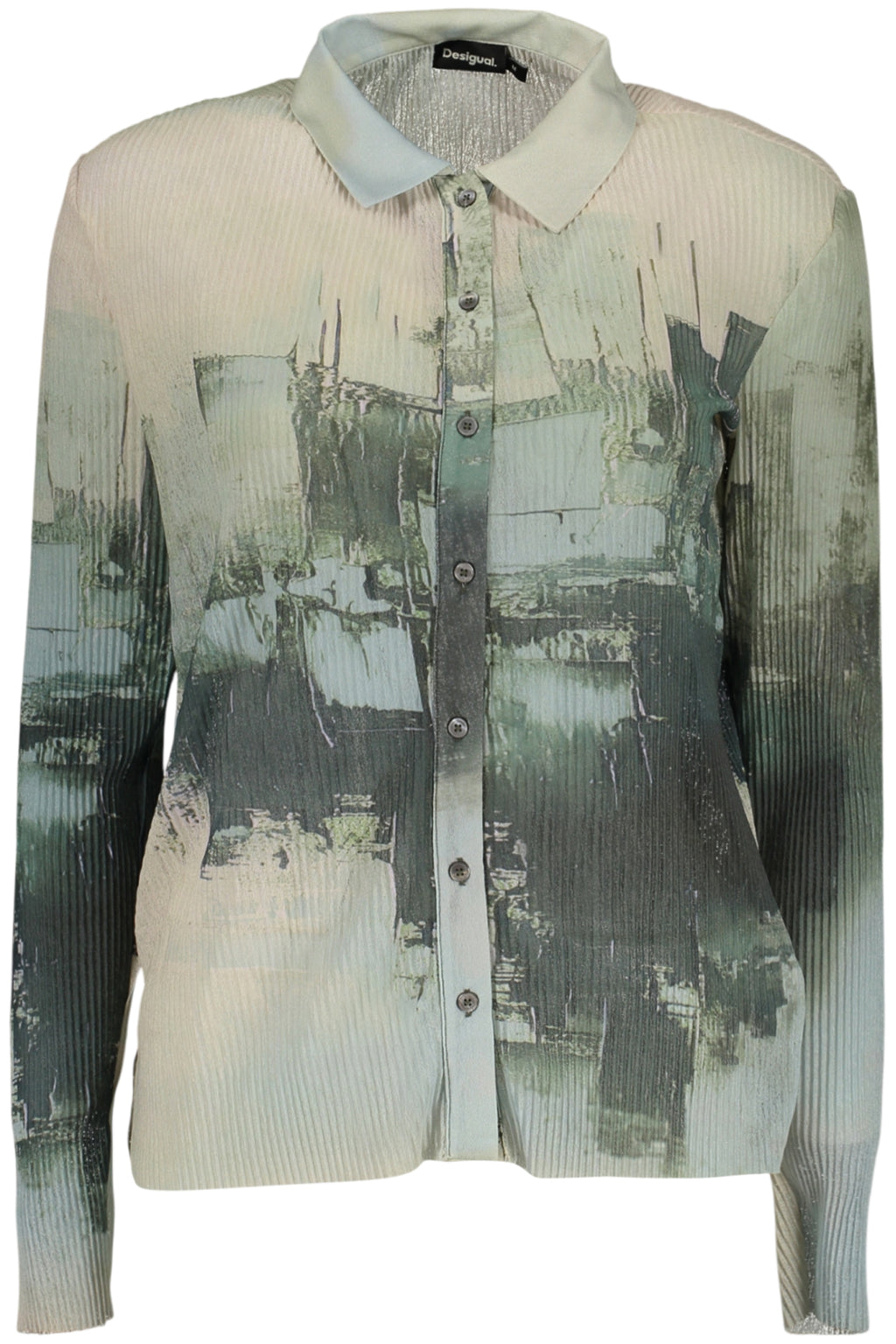 DESIGUAL WOMEN'S LONG-SLEEVED SHIRT GREEN