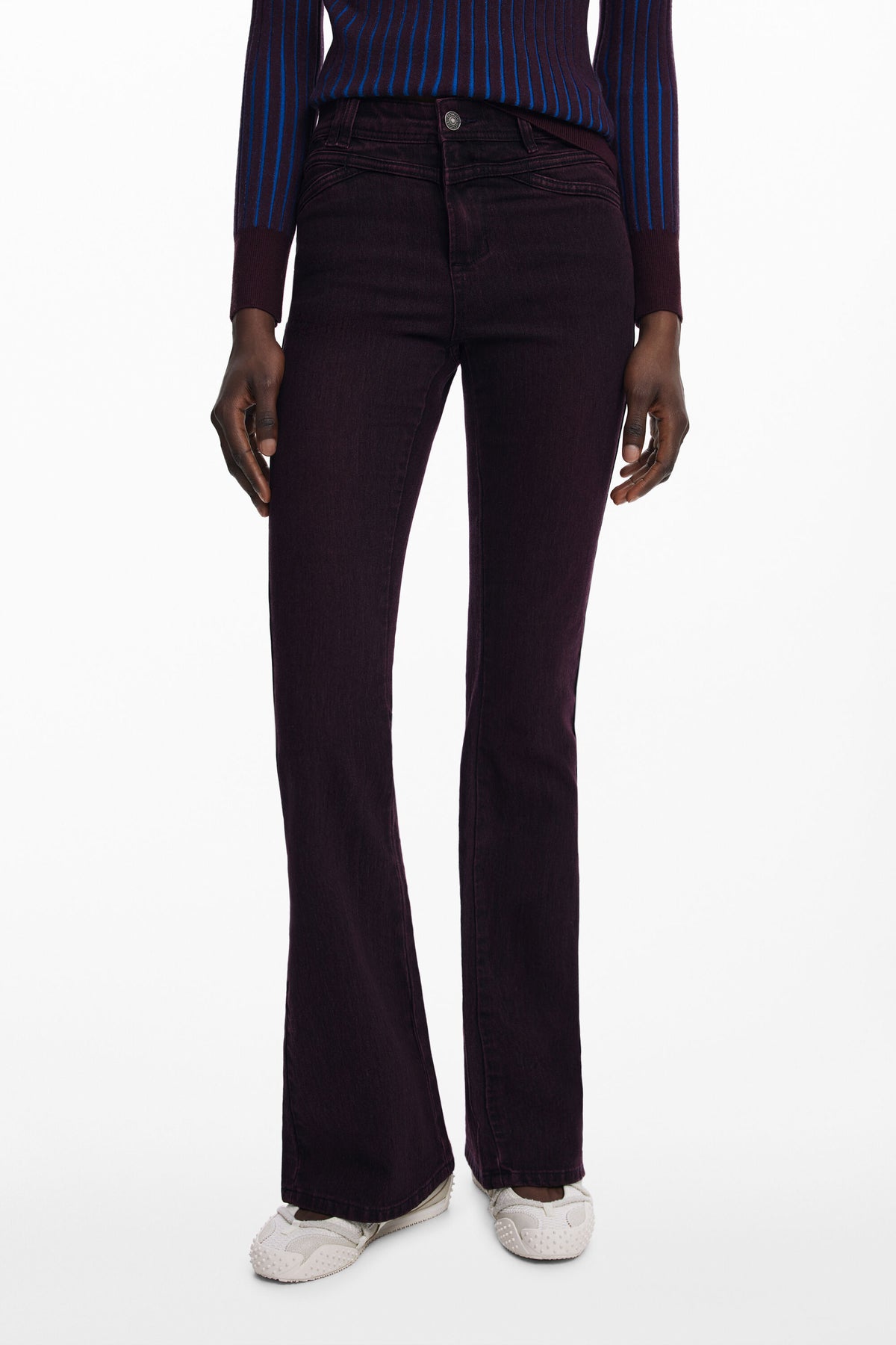 DESIGUAL WOMEN'S DENIM JEANS PURPLE