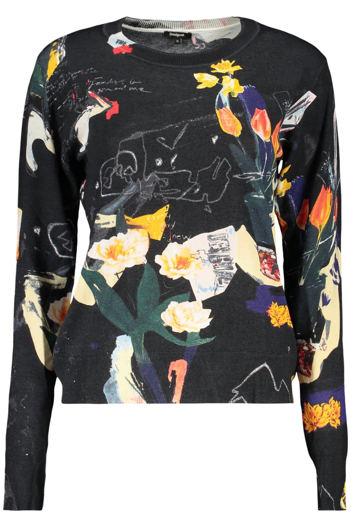 DESIGUAL WOMEN'S BLACK SWEATER