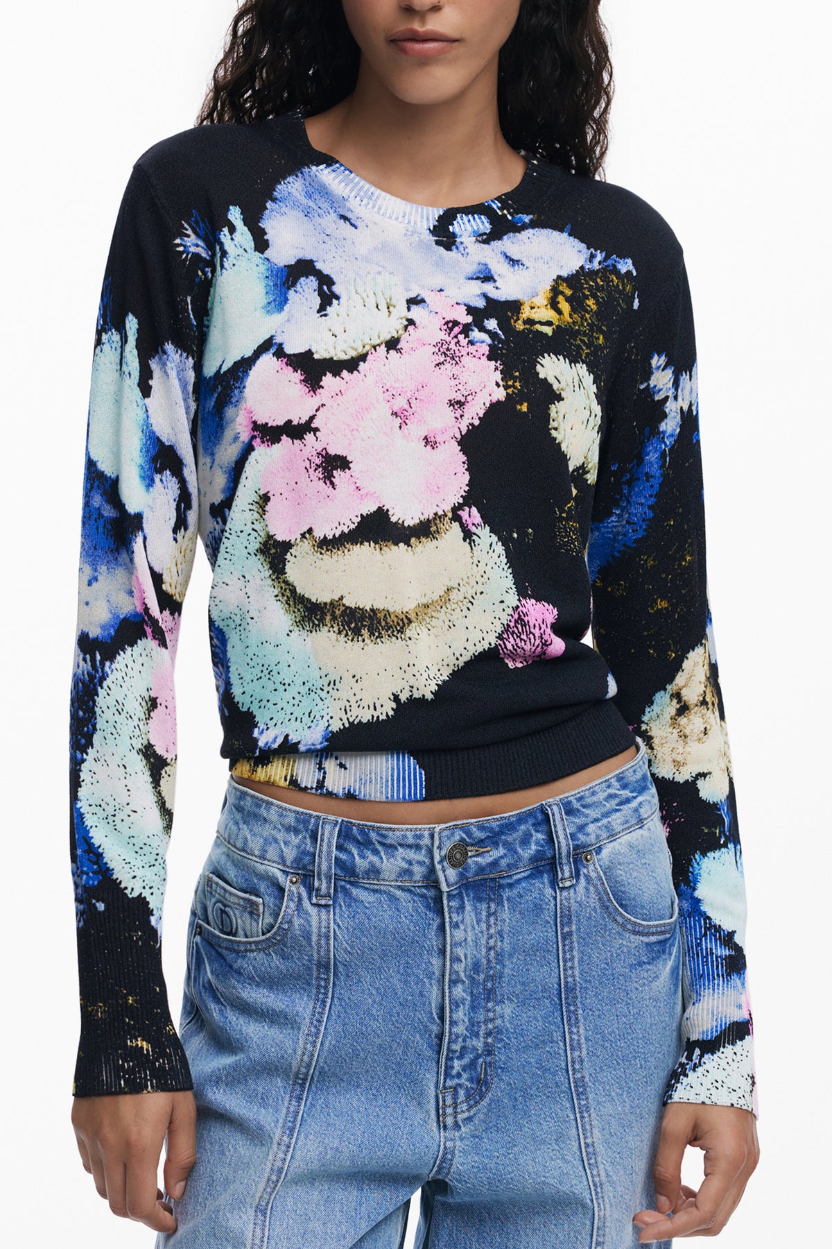 DESIGUAL WOMEN'S BLACK SWEATER