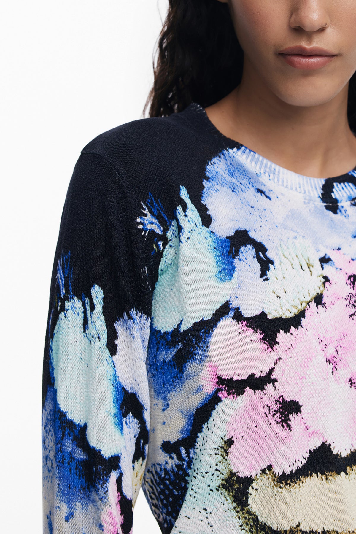DESIGUAL WOMEN'S BLACK SWEATER