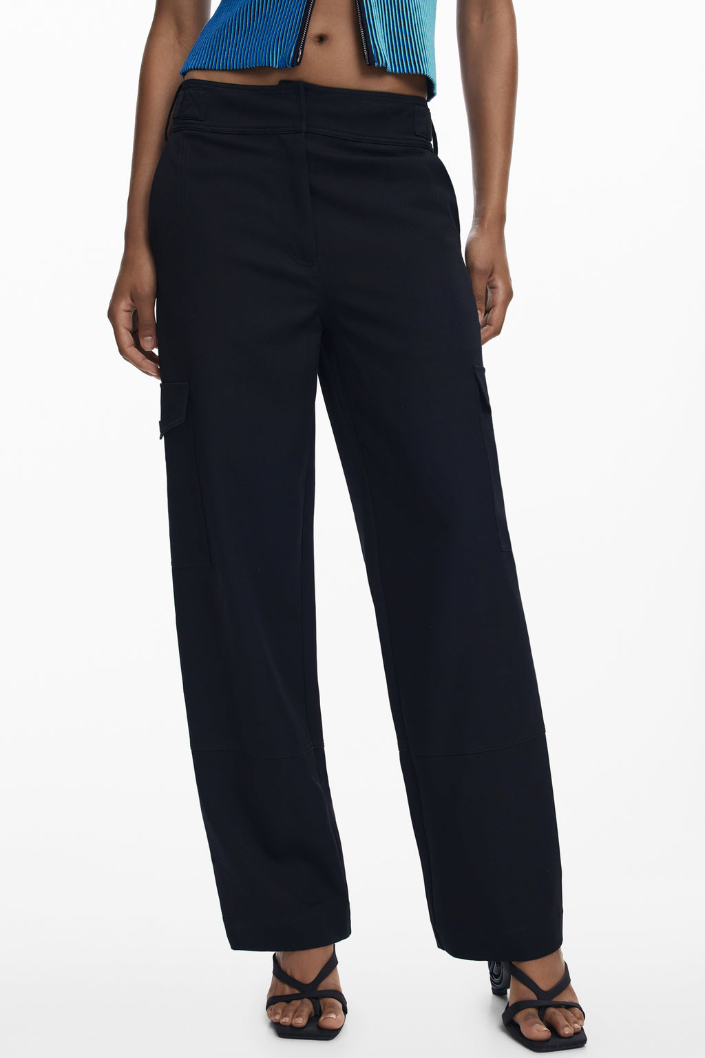 DESIGUAL WOMEN'S BLACK TROUSERS