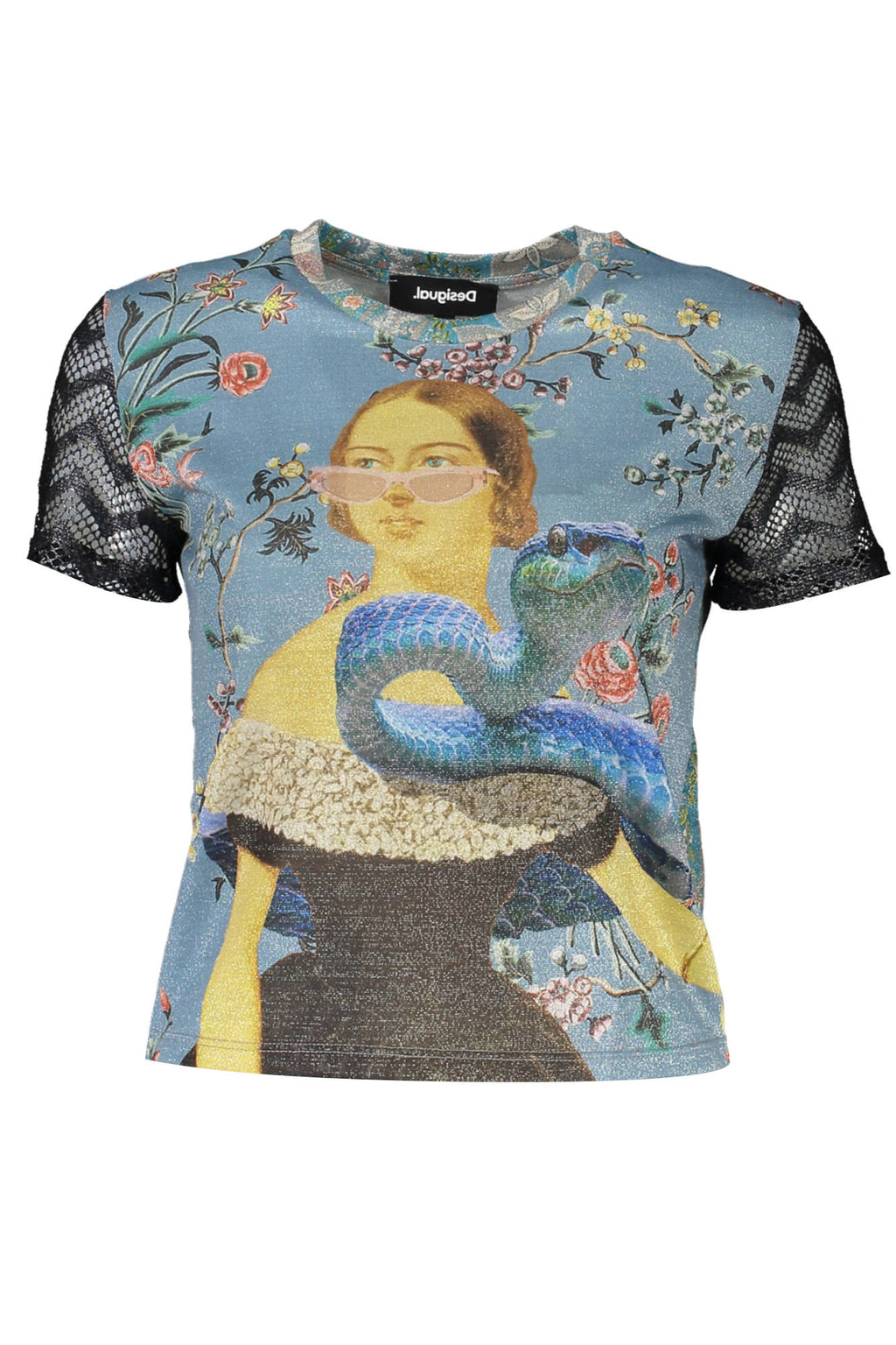 DESIGUAL SHORT SLEEVE T-SHIRT WOMEN BLUE