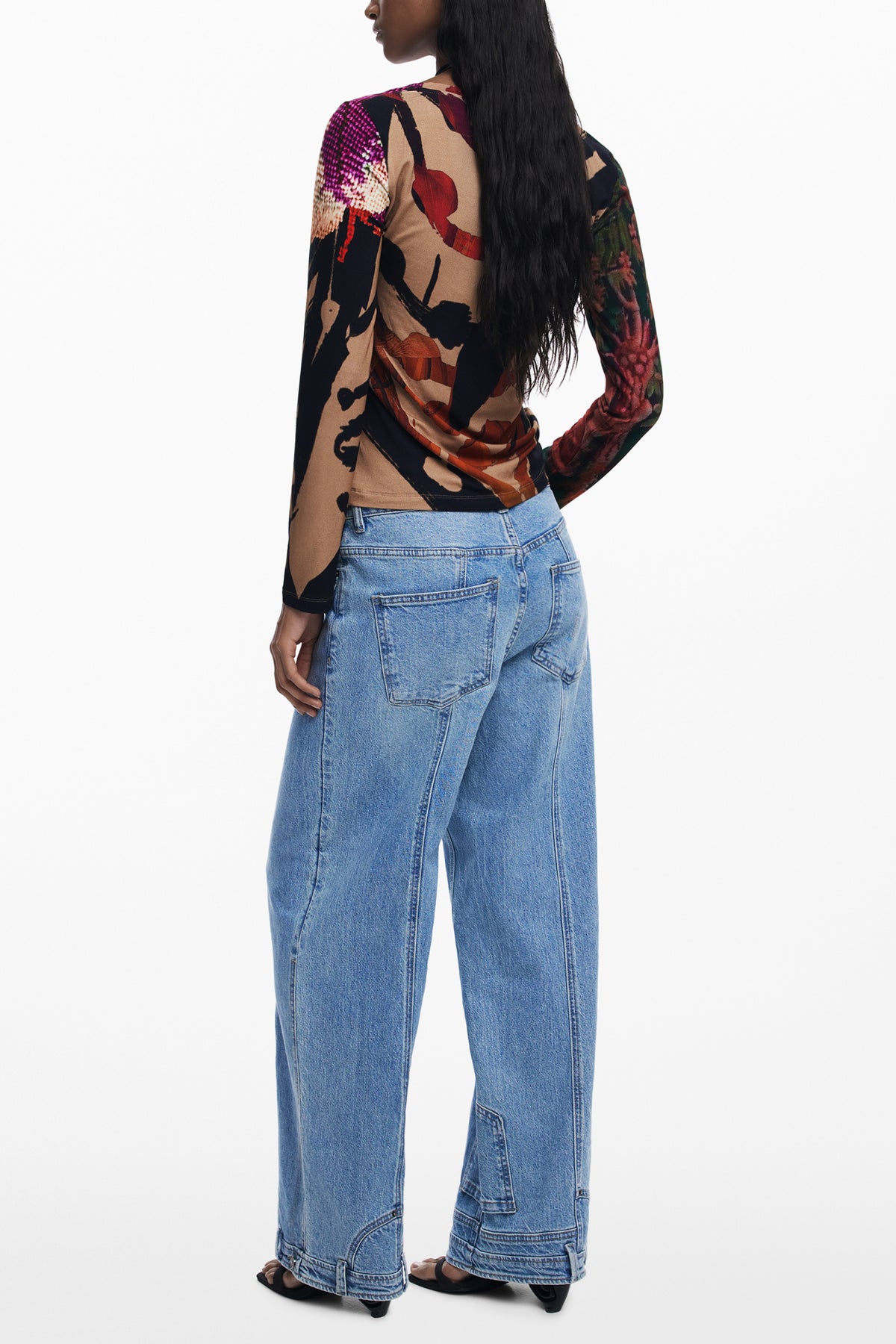 DESIGUAL WOMEN'S LONG-SLEEVED T-SHIRT BROWN