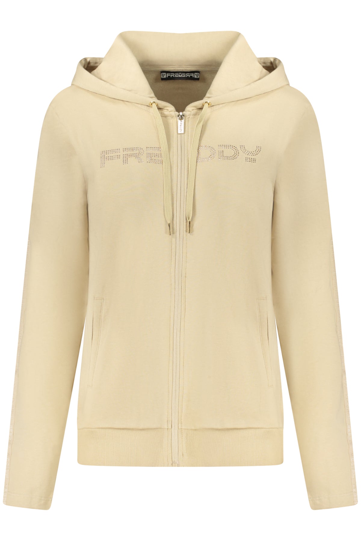 FREDDY WOMEN'S BEIGE ZIP-UP SWEATSHIRT
