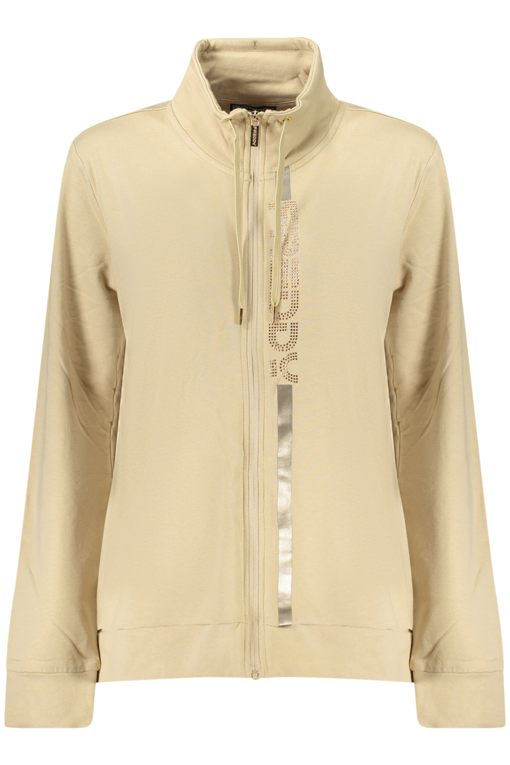FREDDY WOMEN'S BEIGE ZIP-UP SWEATSHIRT