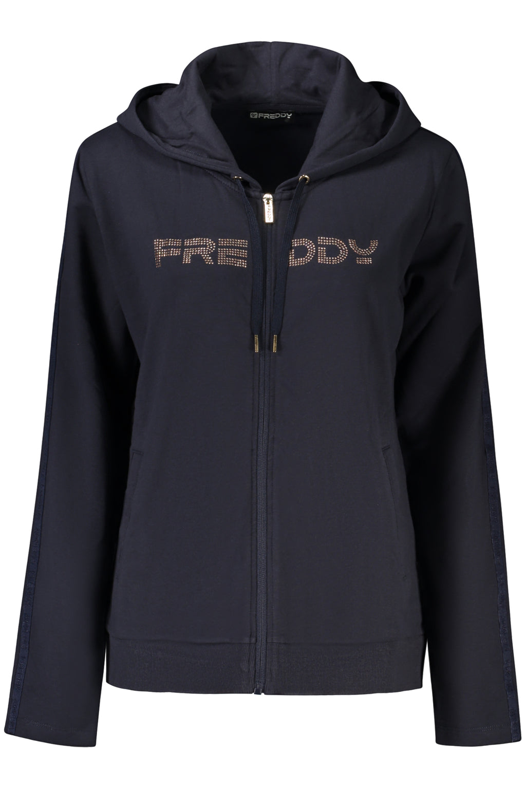 FREDDY WOMEN'S BLUE ZIP-UP SWEATSHIRT