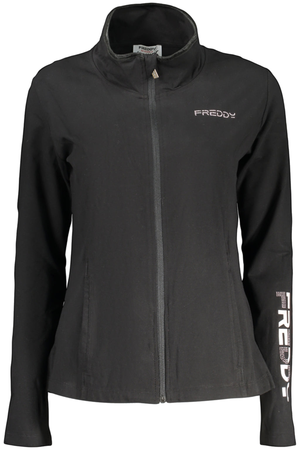 FREDDY WOMEN'S BLACK ZIP-UP SWEATSHIRT