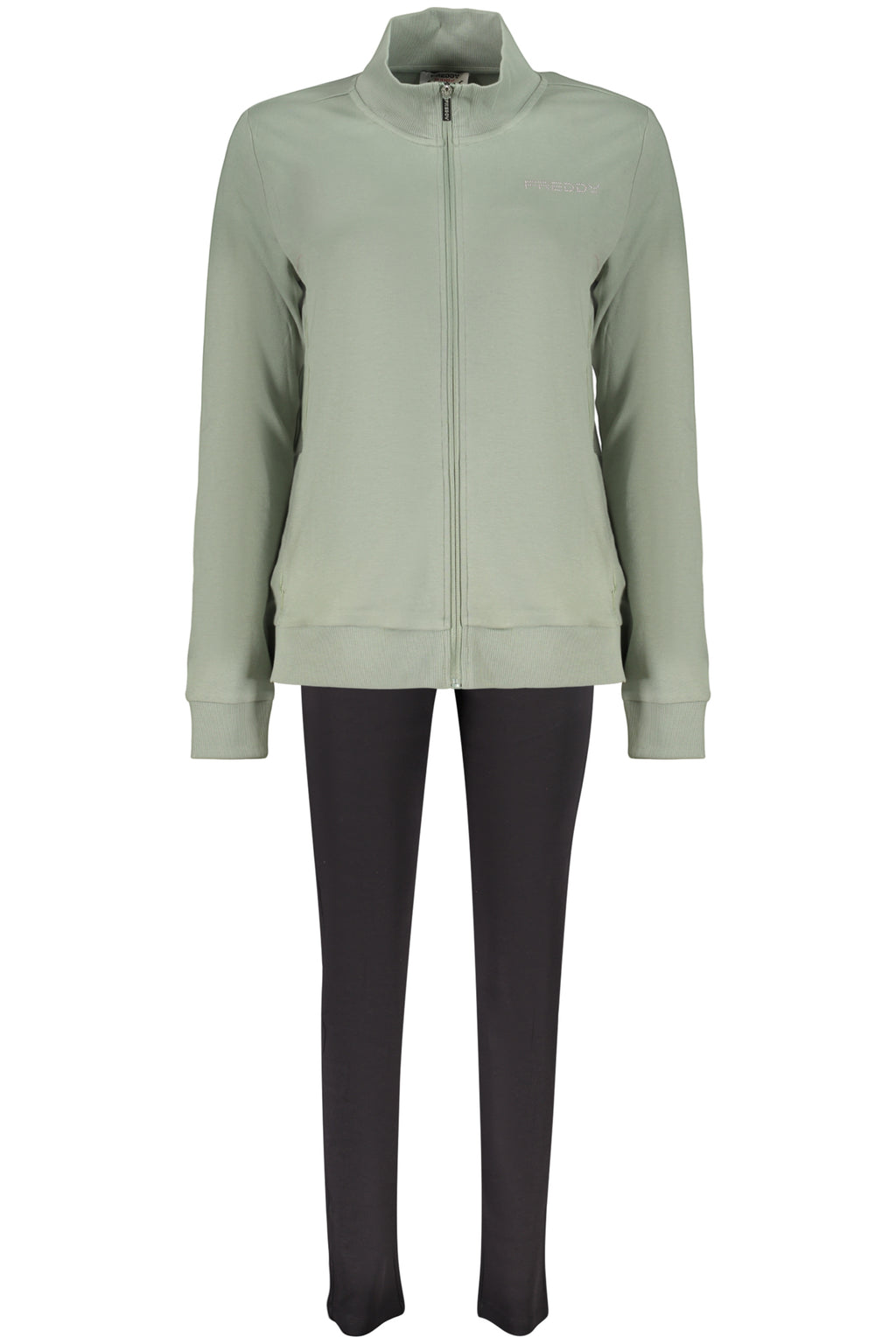 FREDDY WOMEN'S GREEN ZIP-UP SWEATSHIRT