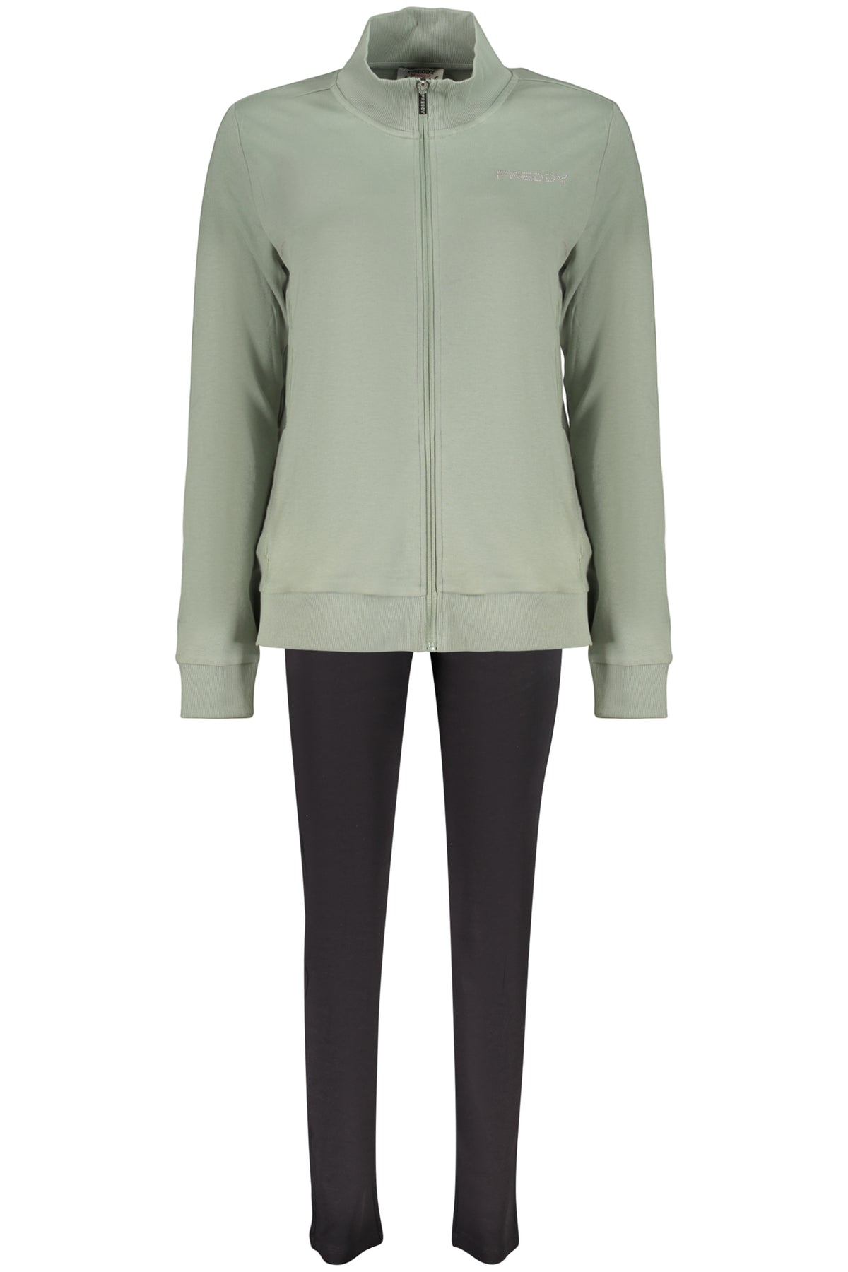 FREDDY WOMEN'S GREEN ZIP-UP SWEATSHIRT