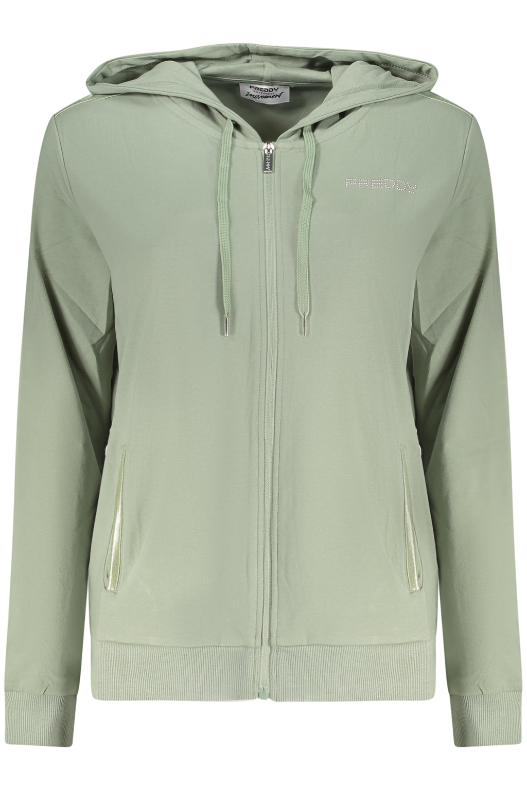 FREDDY WOMEN'S GREEN ZIP-UP SWEATSHIRT
