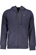 GIAN MARCO VENTURI MEN'S BLUE ZIP-UP SWEATSHIRT