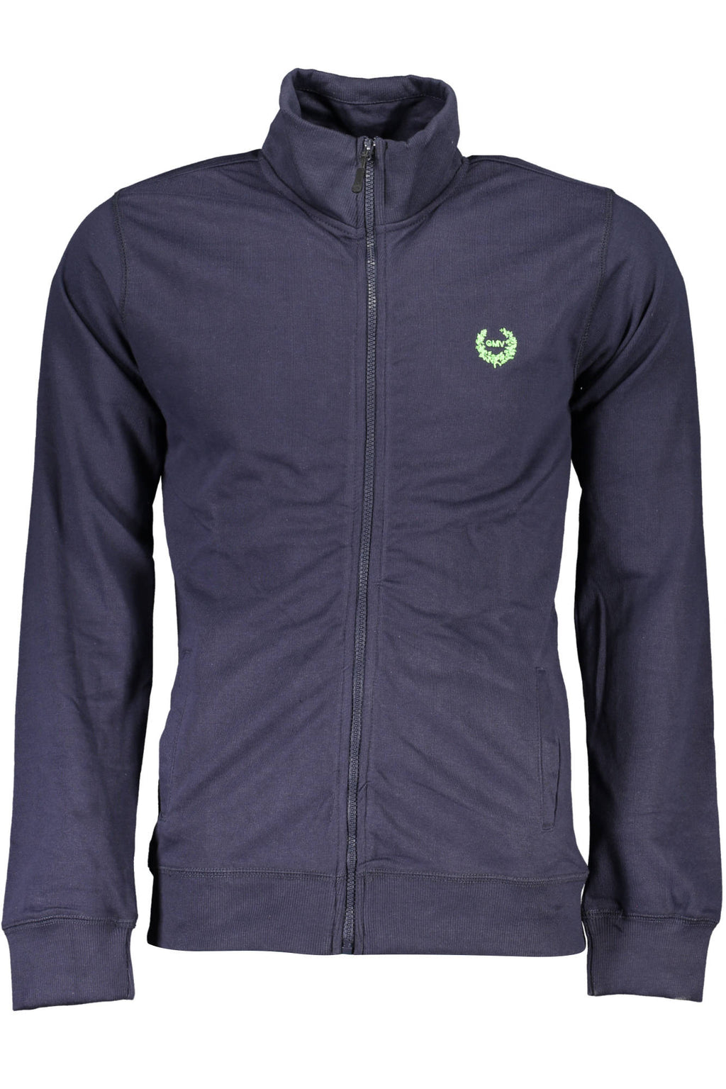 GIAN MARCO VENTURI MEN'S BLUE ZIP-UP SWEATSHIRT