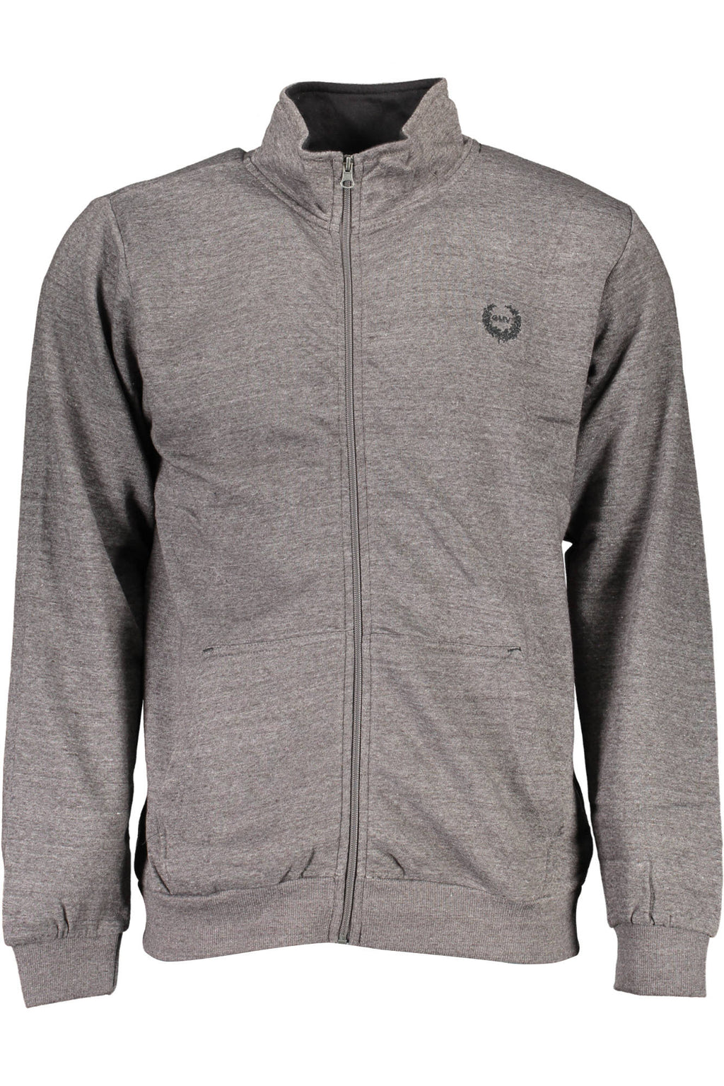 GIAN MARCO VENTURI MEN'S ZIP-UP SWEATSHIRT GREY